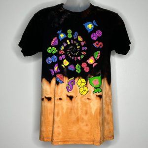 Swirl graphic design black acid wash mens t-shirt -